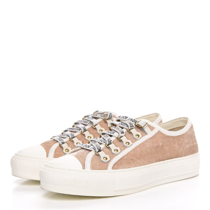 Christian Dior Velvet Walk'N'Dior Low Top Sneakers 38 Nude 3 of 8