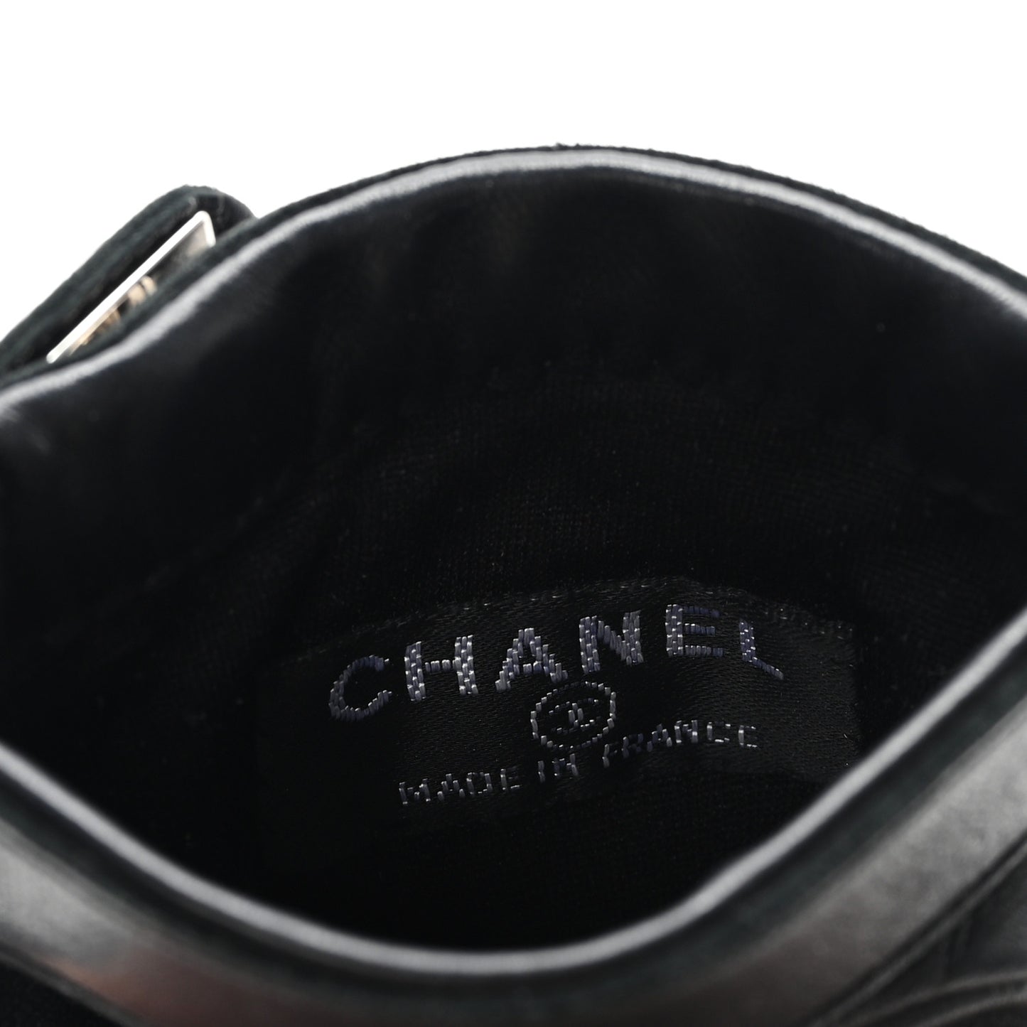 Lambskin Quilted Turnlock Gloves 7.5 Black