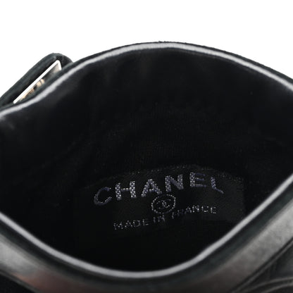 Chanel Lambskin Quilted Turnlock Gloves 7.5 Black 3 of 3