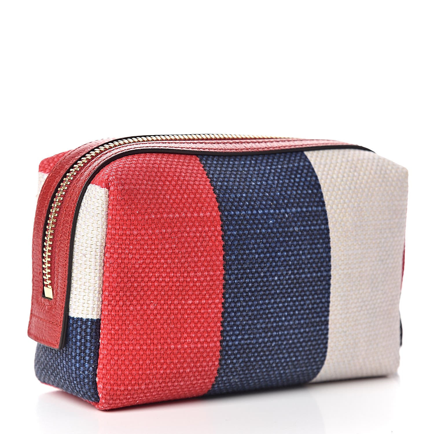 Gucci Canvas Sylvie Stripe Logo Cosmetic Case Mystic White Hibiscus Red Maritime 3 of 7