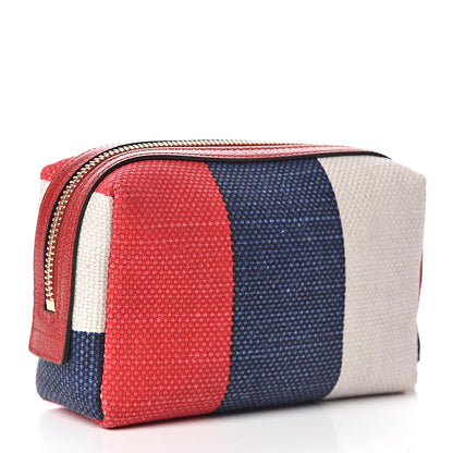 Gucci Canvas Sylvie Stripe Logo Cosmetic Case Mystic White Hibiscus Red Maritime 3 of 7