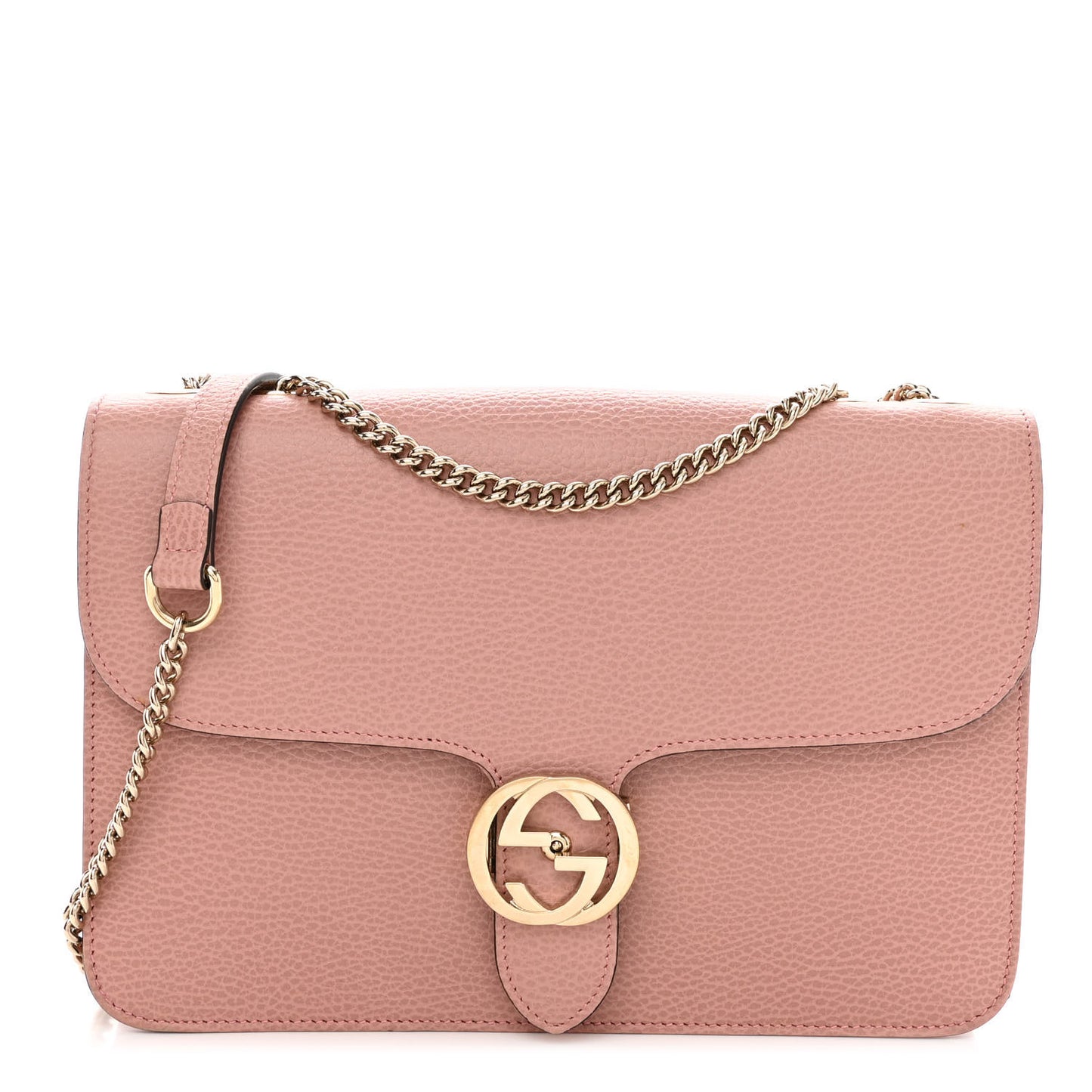 Dollar Calfskin Interlocking G Shoulder Bag Soft Pink