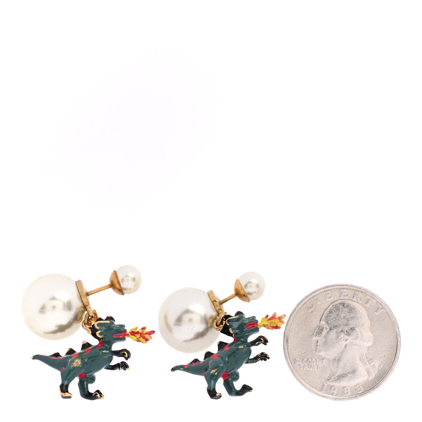Pearl Mise En Dior Dragon Tribal Earrings
