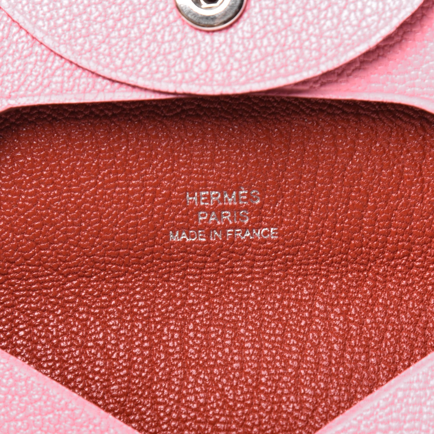 Hermes Chevre Mysore Verso Bastia Coin Purse Rose Confetti Brique 8 of 10