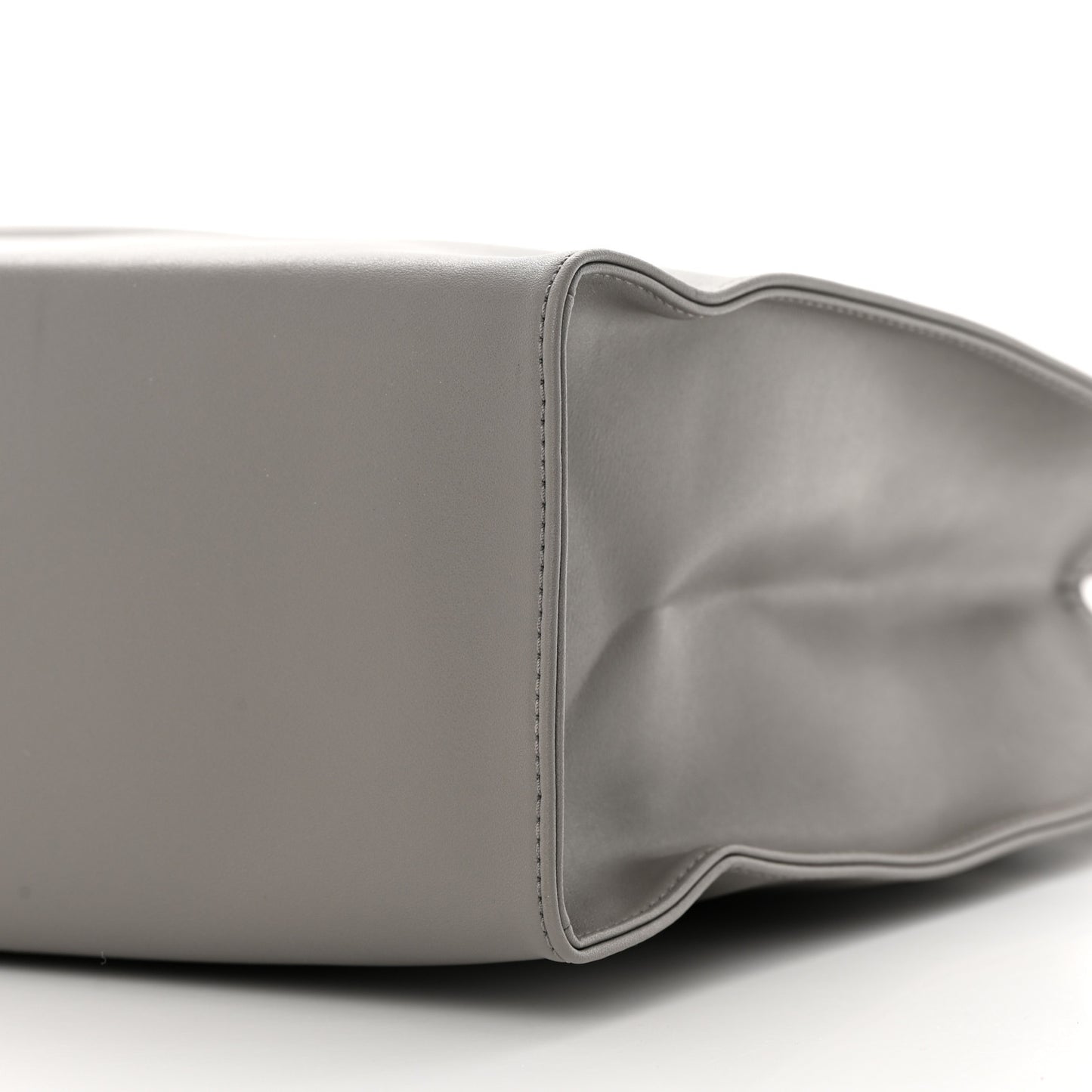 Vegan Leather Medium Shopping Bag Grey