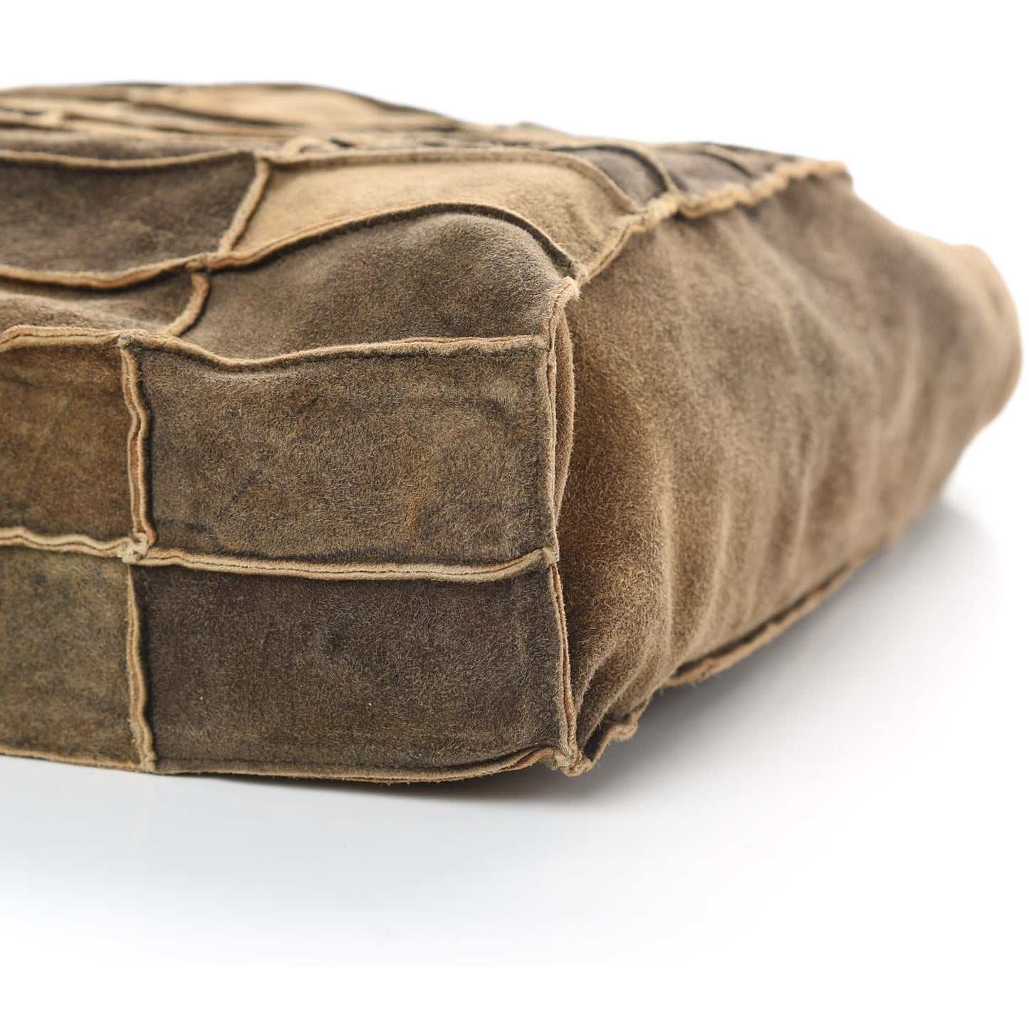 Suede Patchwork Shoulder Bag Brown