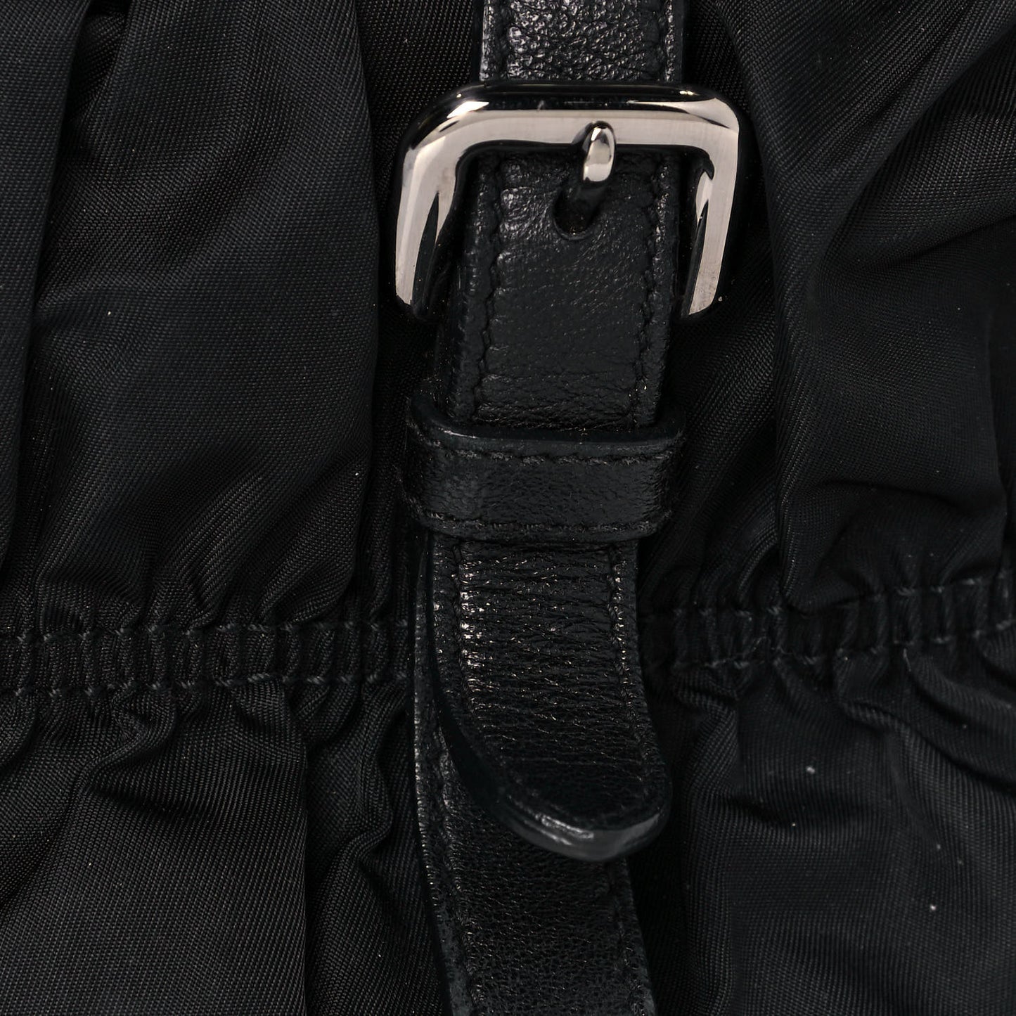 Tessuto Nylon Nappa Braided Gaufre Shopping Satchel Black