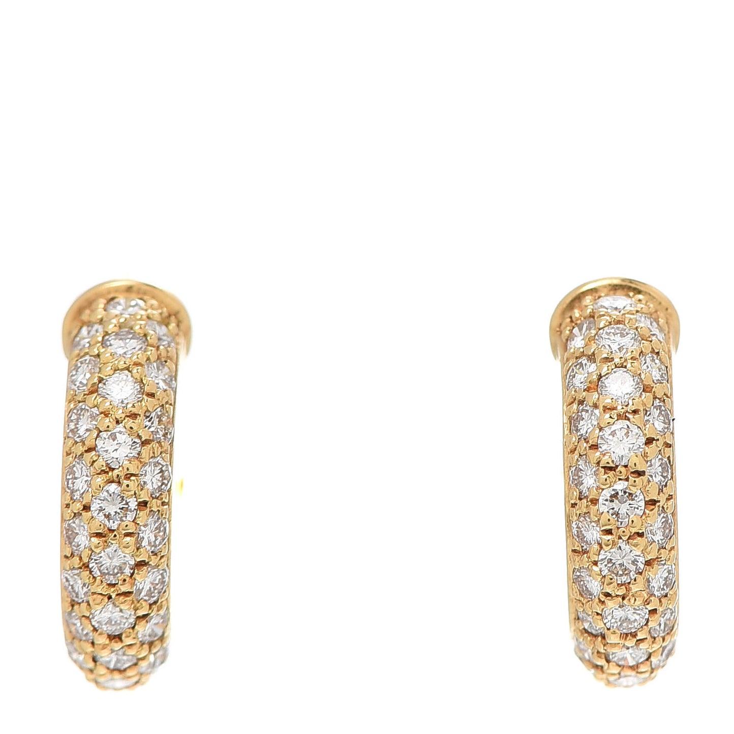 18K Yellow Gold Diamond Etincelle De Hoop Earrings