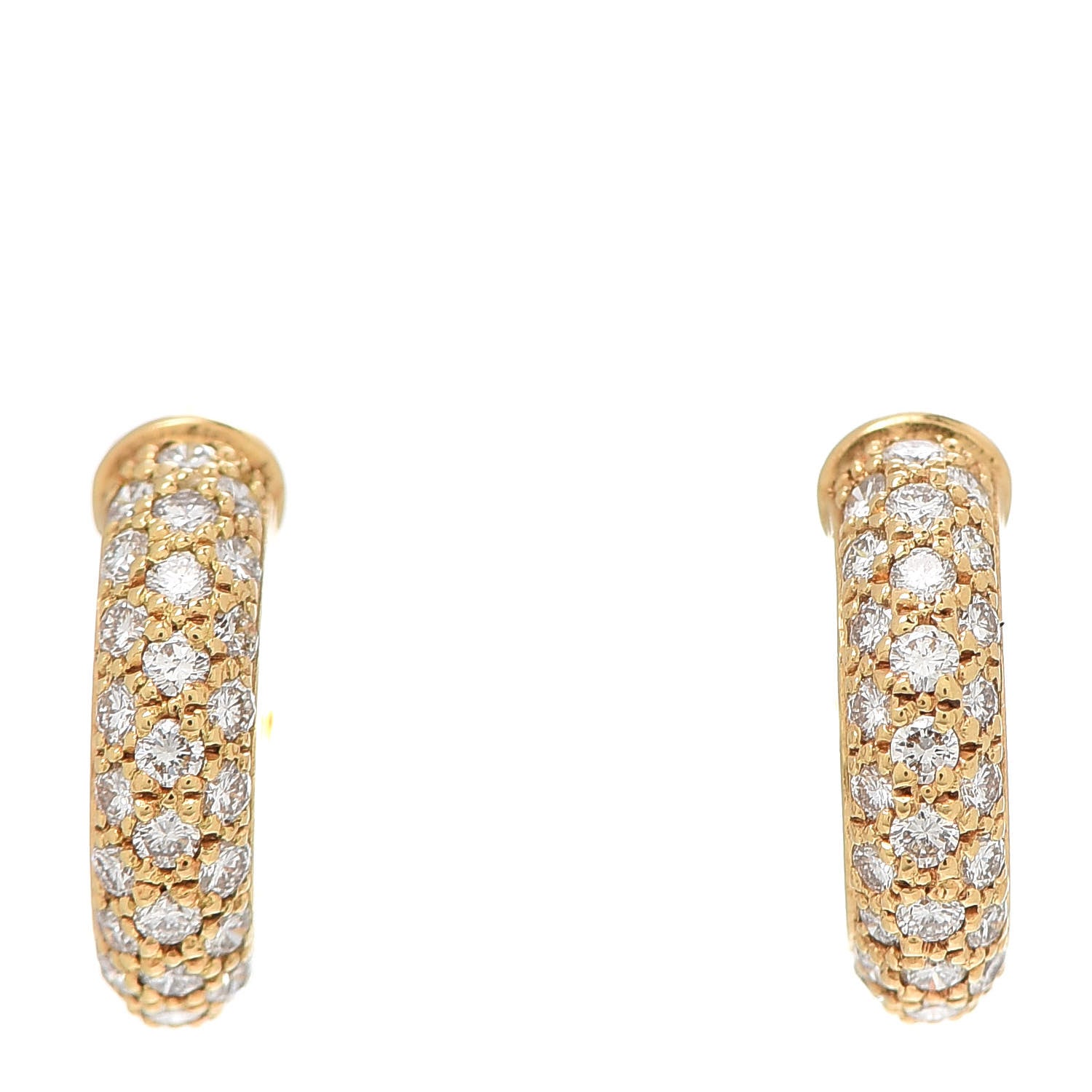 Cartier 18K Yellow Gold Diamond Etincelle De Hoop Earrings 1 of 4