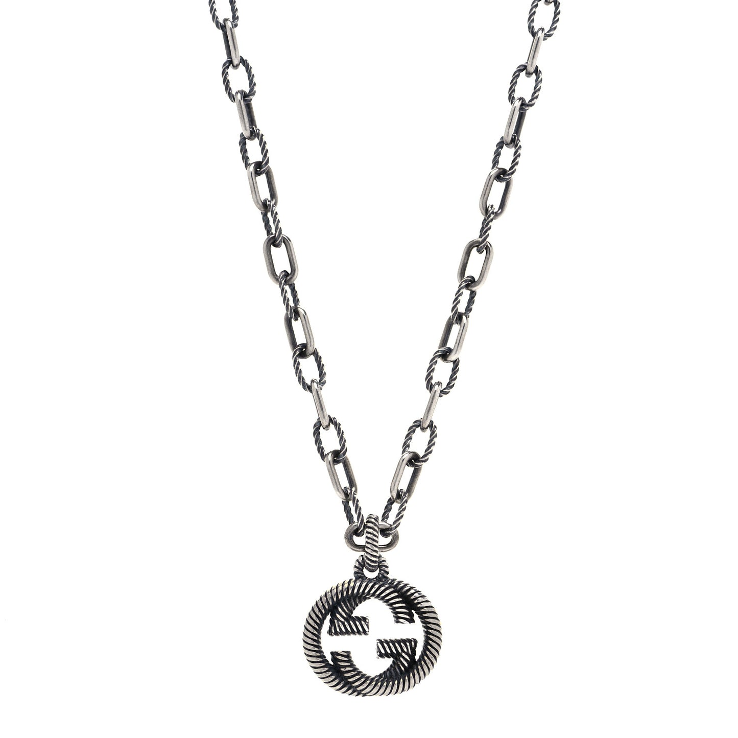 Sterling Silver Small Interlocking G Pendant Necklace