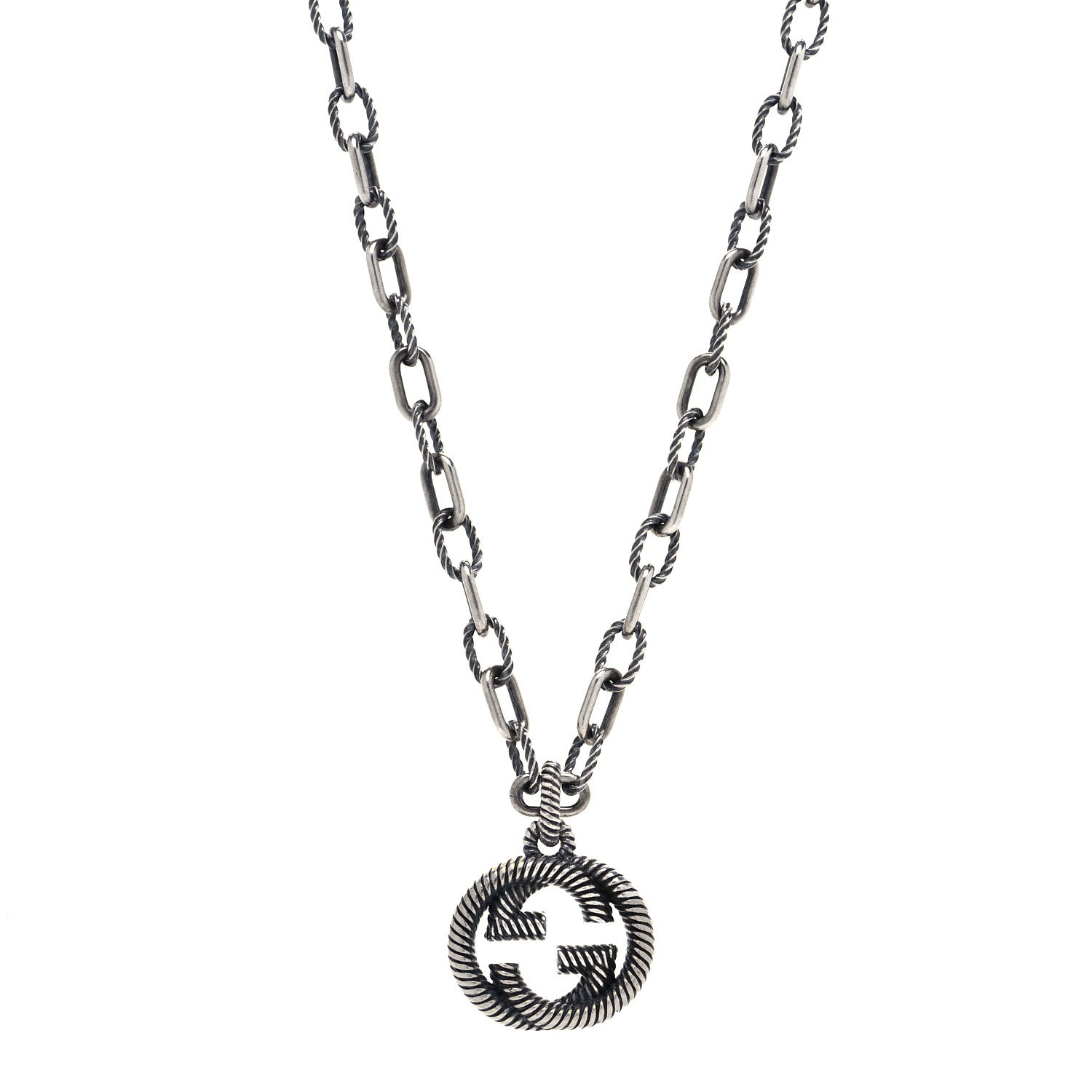 Gucci Sterling Silver Small Interlocking G Pendant Necklace 1 of 6