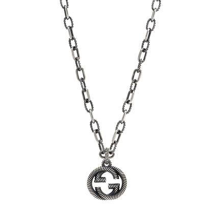 Gucci Sterling Silver Small Interlocking G Pendant Necklace 1 of 6