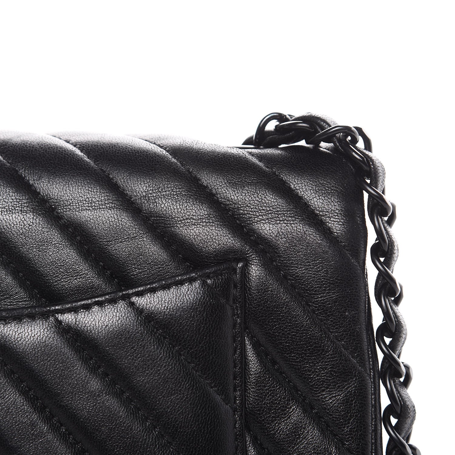 Chanel Lambskin Chevron Quilted Mini Rectangular Flap So Black 14 of 22