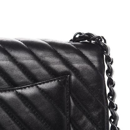Chanel Lambskin Chevron Quilted Mini Rectangular Flap So Black 14 of 22