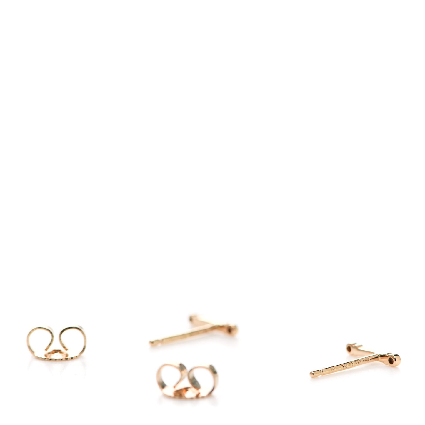 18K Rose Gold Diamond Fleur de Lis Key Bar Earrings