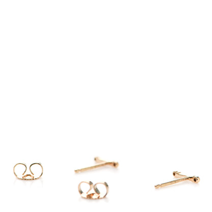 Tiffany 18K Rose Gold Diamond Fleur de Lis Key Bar Earrings 3 of 4