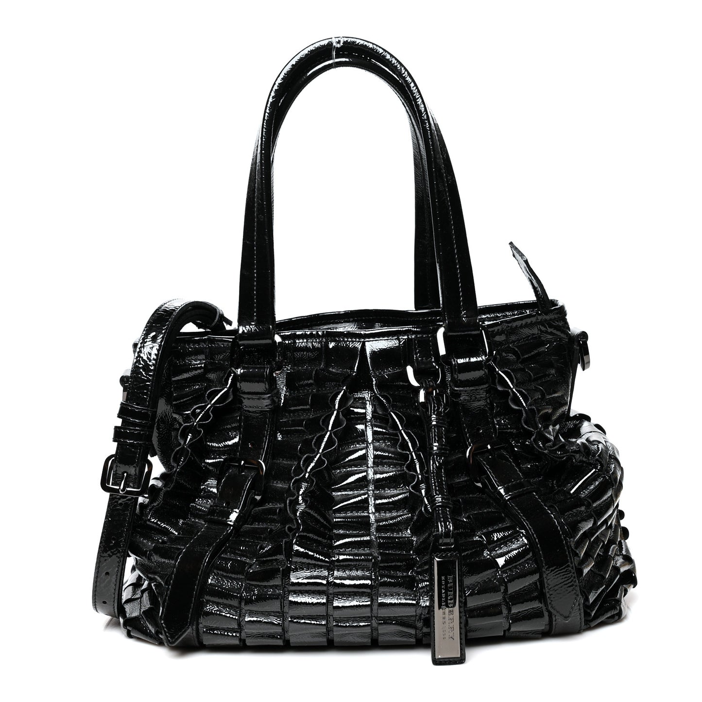 Patent Ruffled Medium Lowry Black
