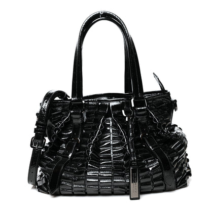 Burberry Patent Ruffled Medium Lowry Black 1 of 11