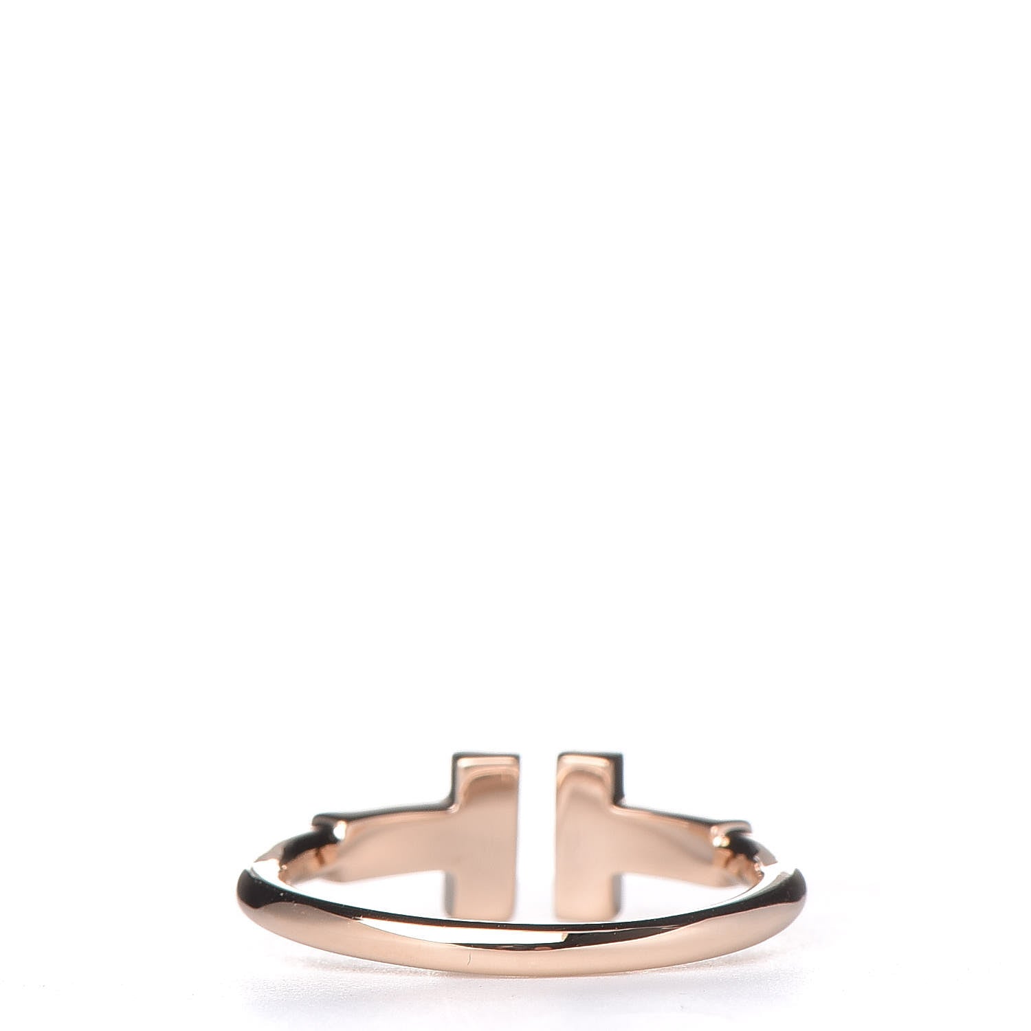 Tiffany 18K Rose Gold Diamond T Wire Ring 46 3.75 4 of 6