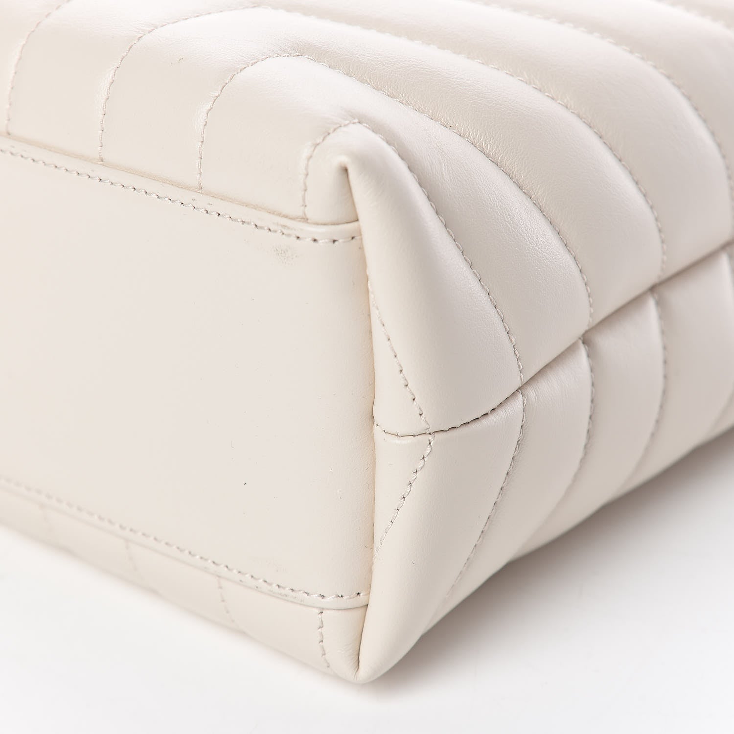 Saint Laurent Calfskin Y Quilted Monogram Small Loulou Shopper Cream Souffle 10 of 12