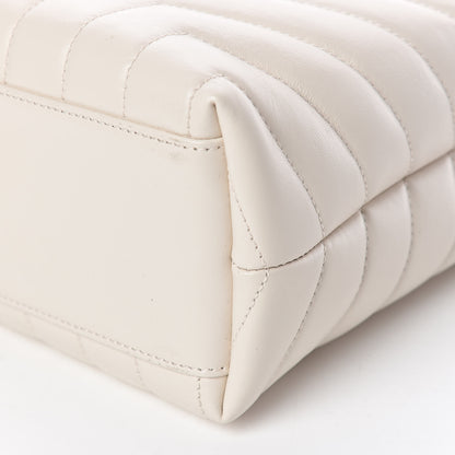 Saint Laurent Calfskin Y Quilted Monogram Small Loulou Shopper Cream Souffle 10 of 12