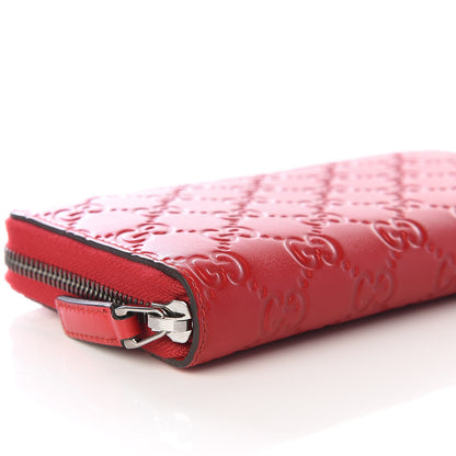 Gucci Guccissima Signature Zip Around Wallet Hibiscus Red 5 of 8
