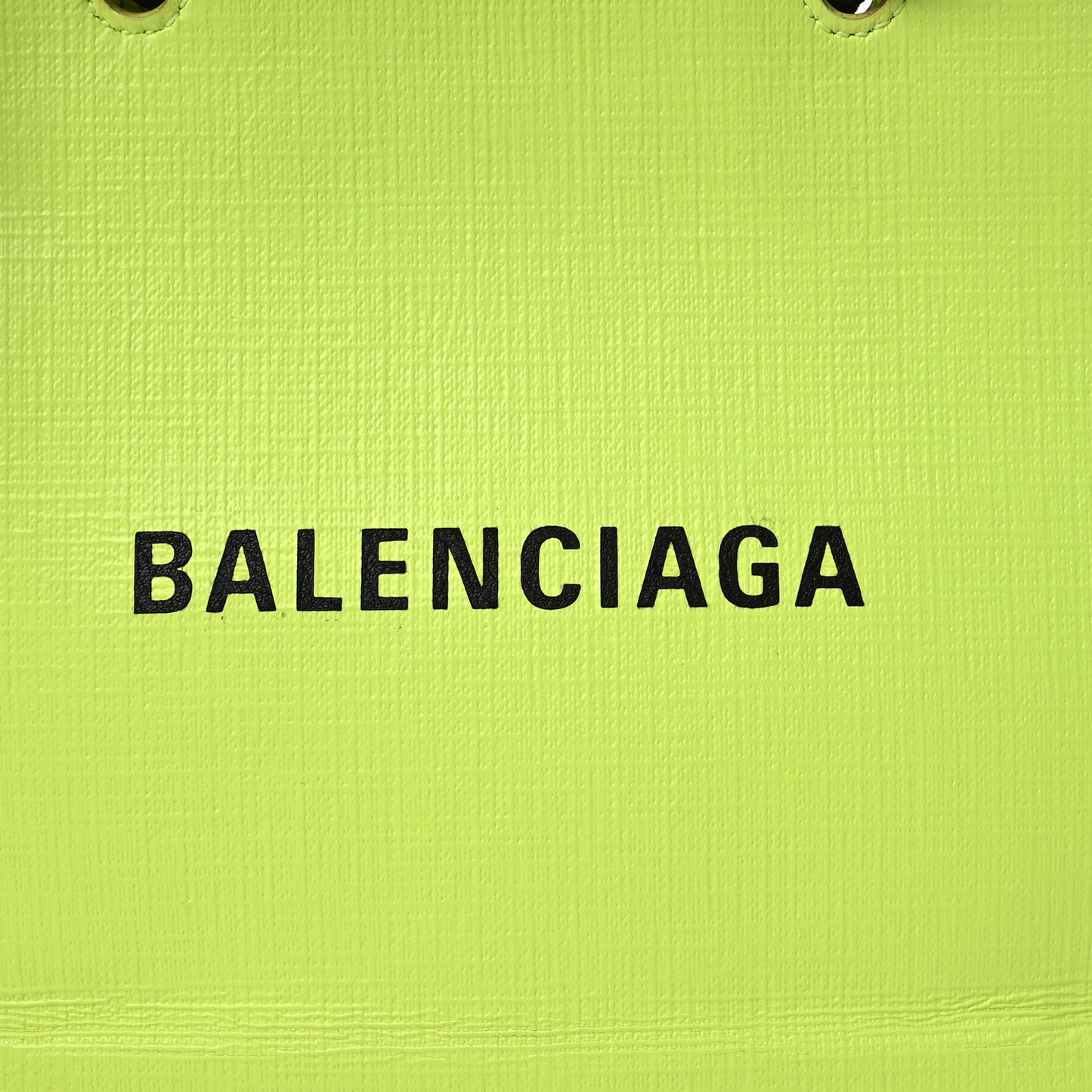 Squared Calfskin Logo Shopping Tote XXS Lime