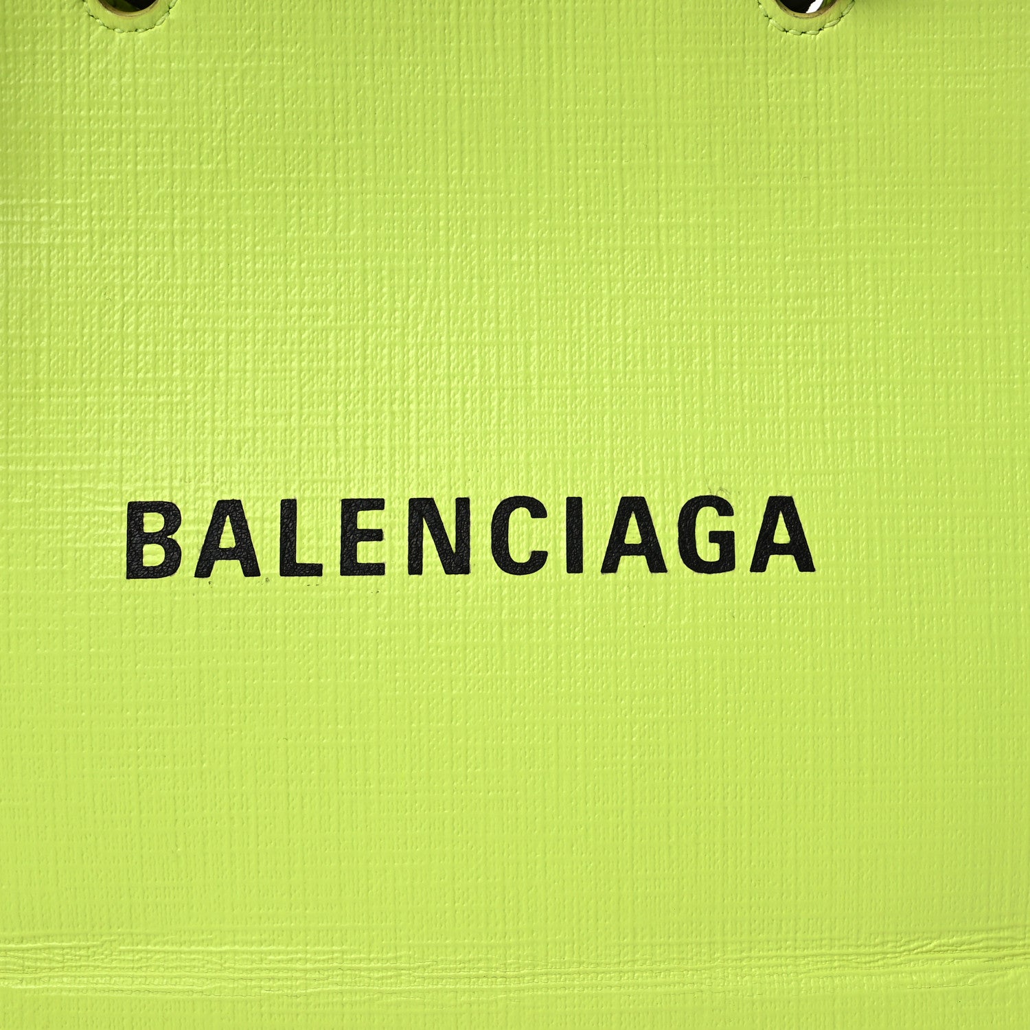 Balenciaga Squared Calfskin Logo Shopping Tote XXS Lime 8 of 13