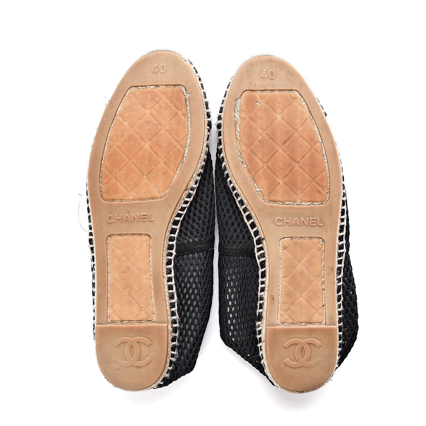 Mesh Lambskin Espadrilles 40 Black