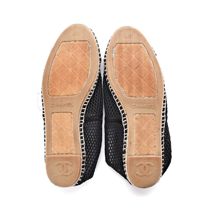 Chanel Mesh Lambskin Espadrilles 40 Black 7 of 14