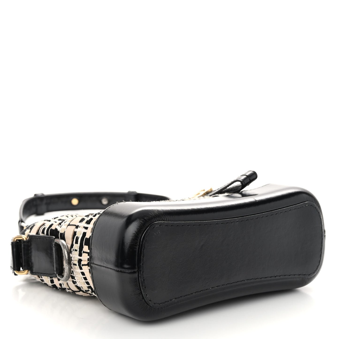 Tweed Calfskin Quilted Small Gabrielle Hobo Black Multicolor