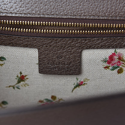 Gucci Calfskin Embroidered Medium Sylvie Top Handle Bag New Acero Multicolor 6 of 11