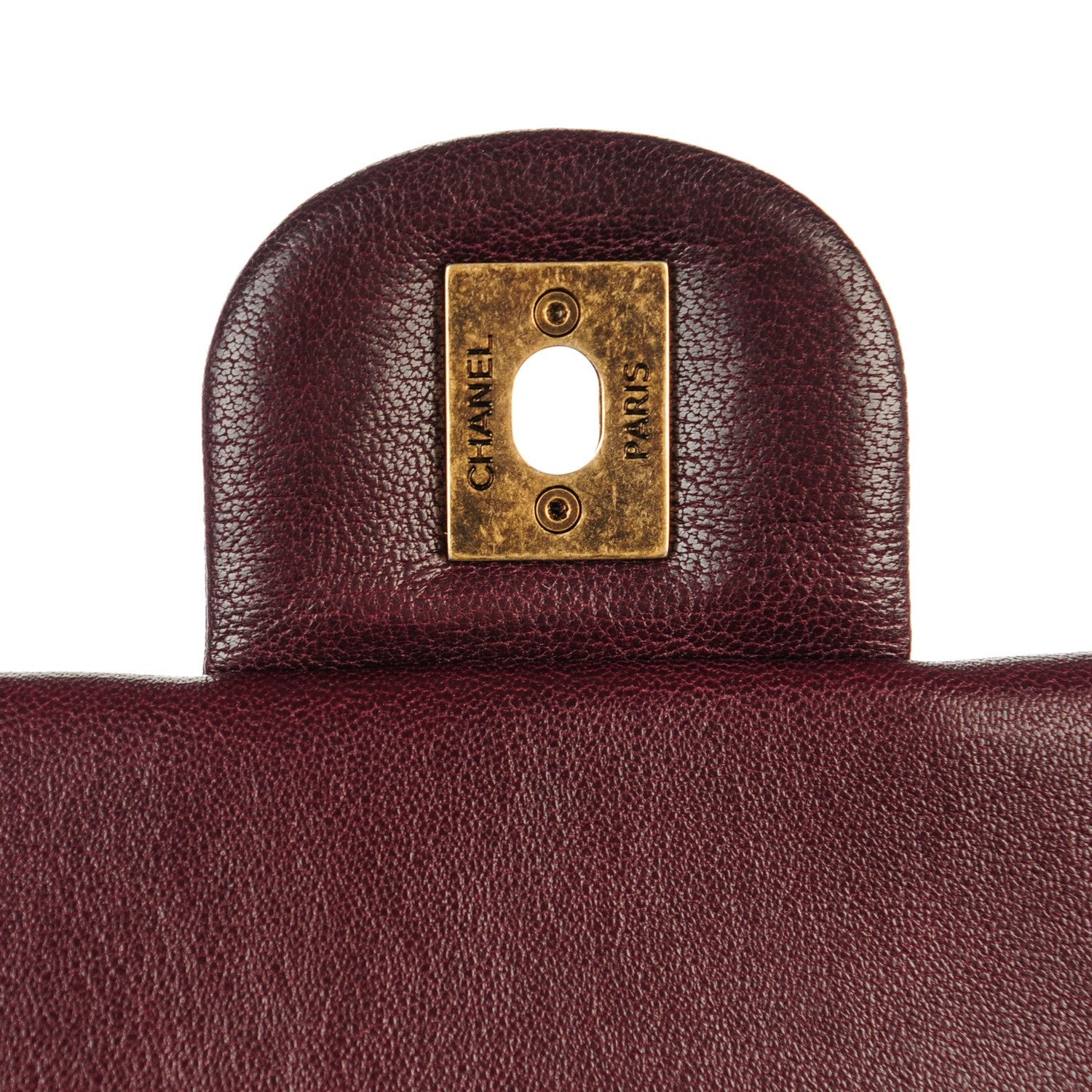 Chanel Shiny Sheepskin Quilted Large Trapezio Flap Dark Burgundy 6 of 8