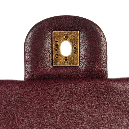 Chanel Shiny Sheepskin Quilted Large Trapezio Flap Dark Burgundy 6 of 8