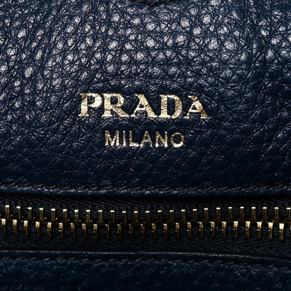 Prada Vitello Daino Pocket Shopping Tote Blue 5 of 8