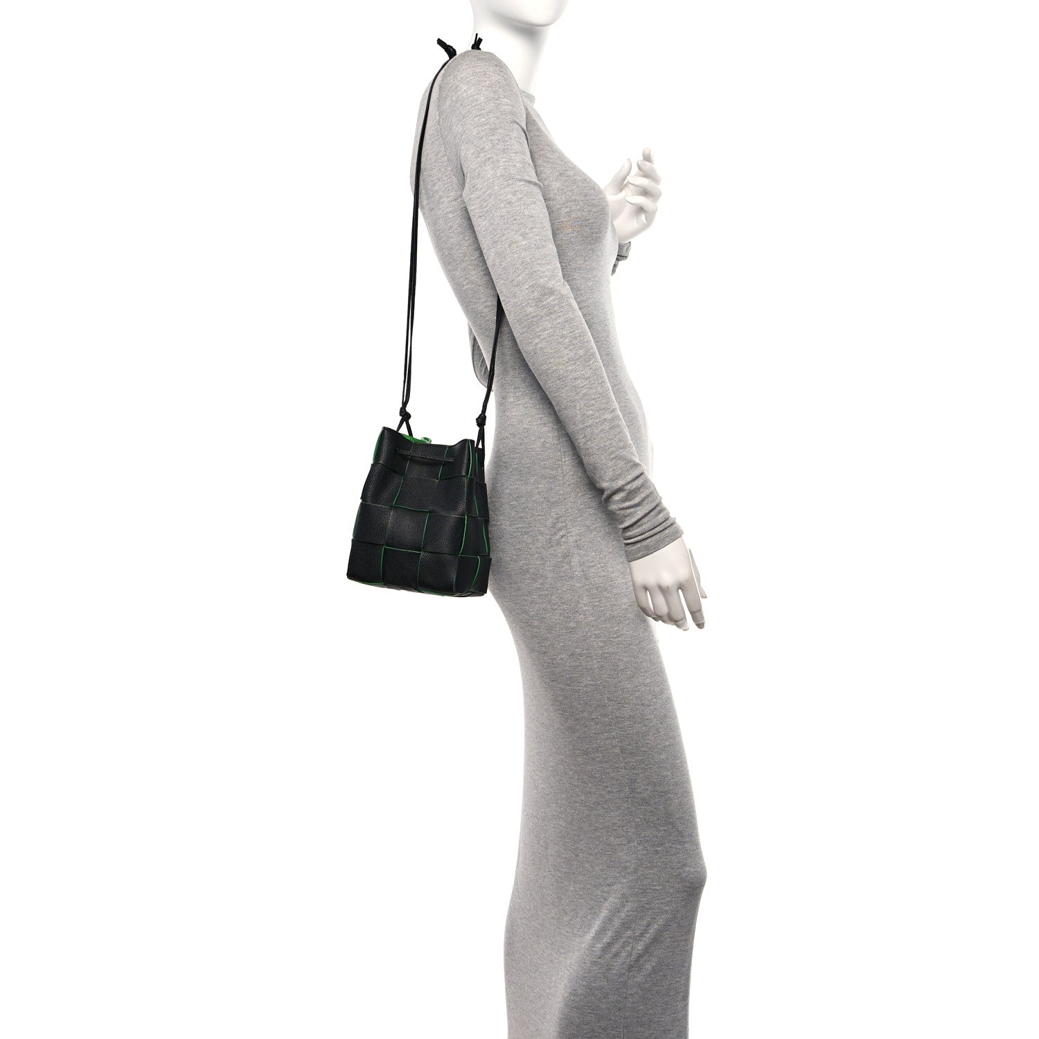 Bottega Veneta Nappa Maxi Intrecciato Mini Cassette Bucket Bag Black Parakeet 2 of 9