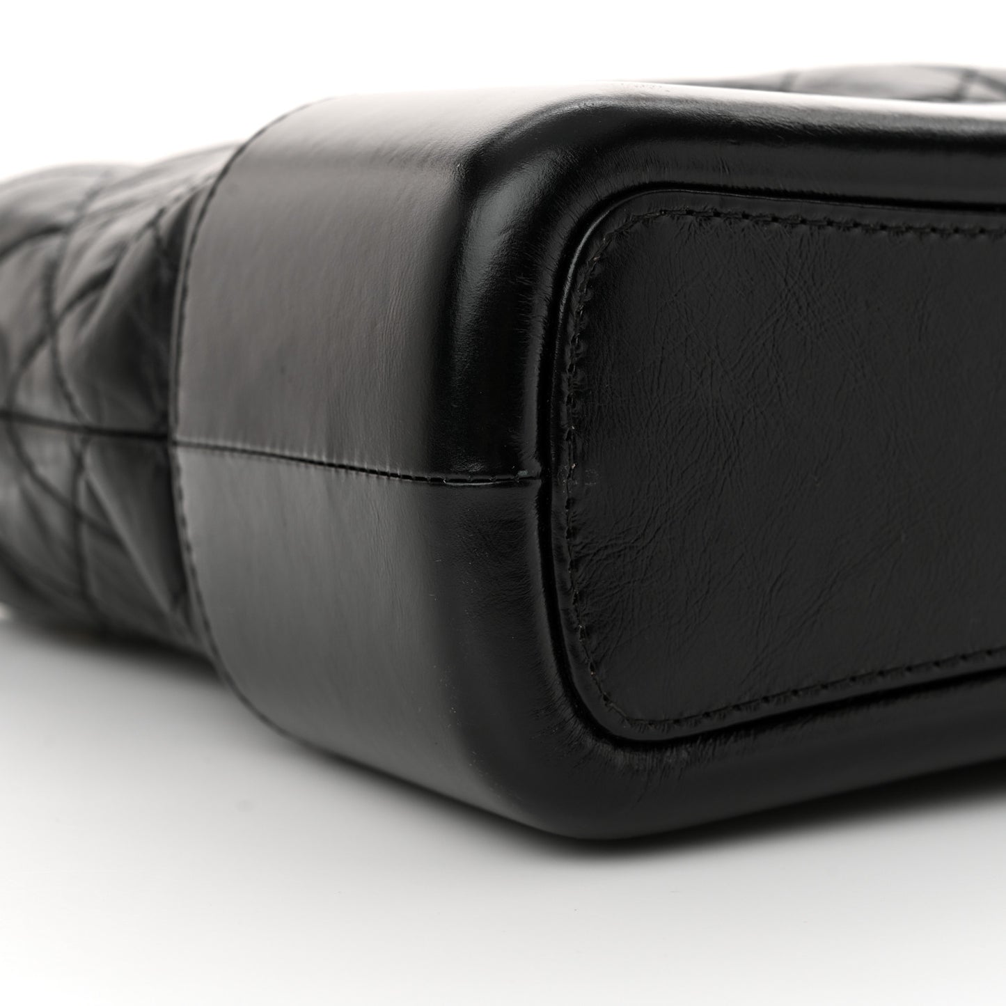 Aged Calfskin Quilted Medium Gabrielle Hobo Black