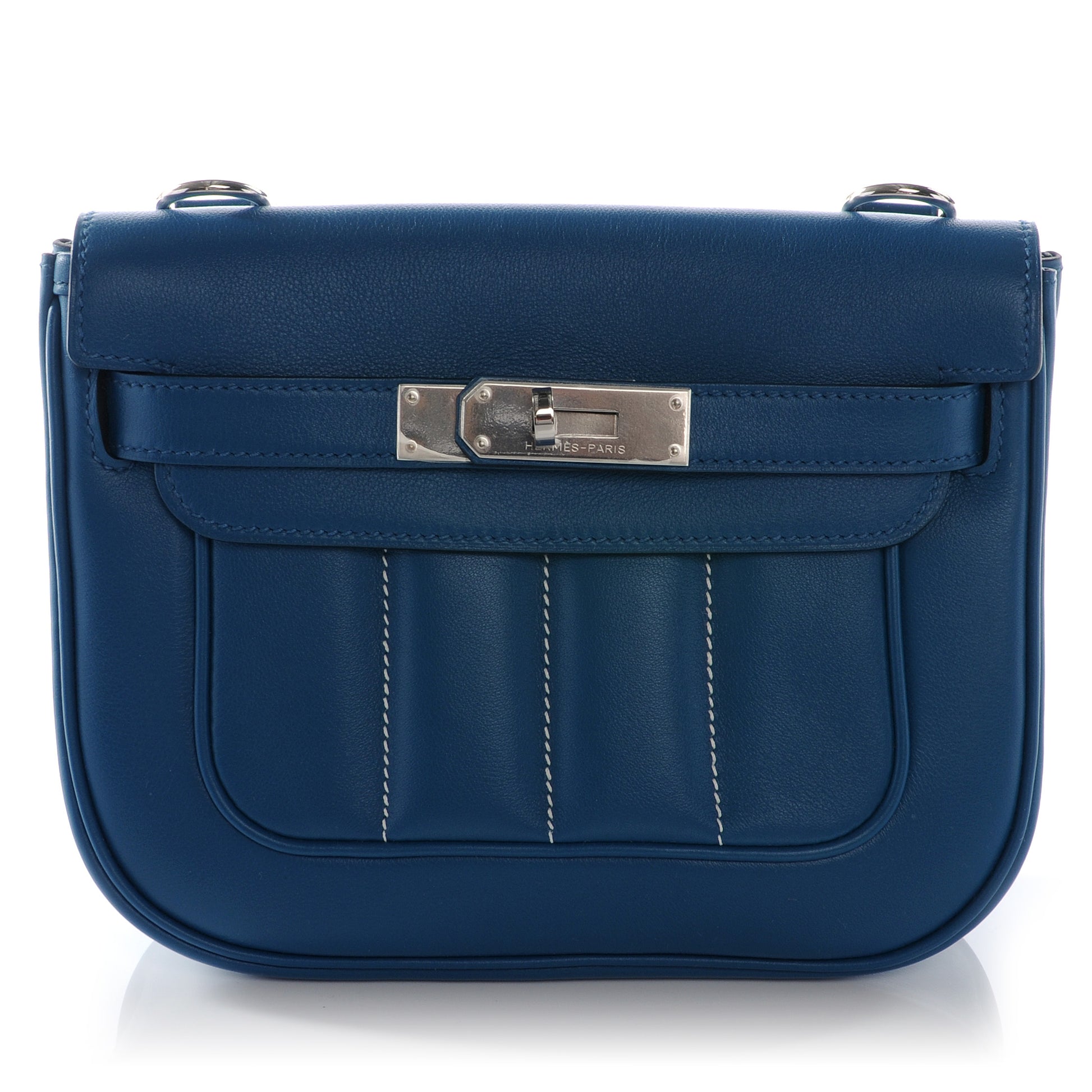 Hermes Veau Swift Mini Sac Berline Bleu Thalassa 1 of 10