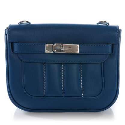 Hermes Veau Swift Mini Sac Berline Bleu Thalassa 1 of 10