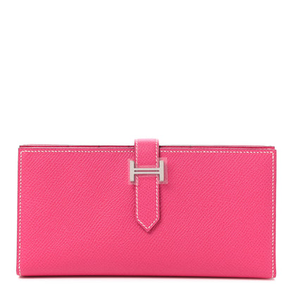 Hermes Epsom Bearn Gusset Wallet Rose Tyrien 1 of 6