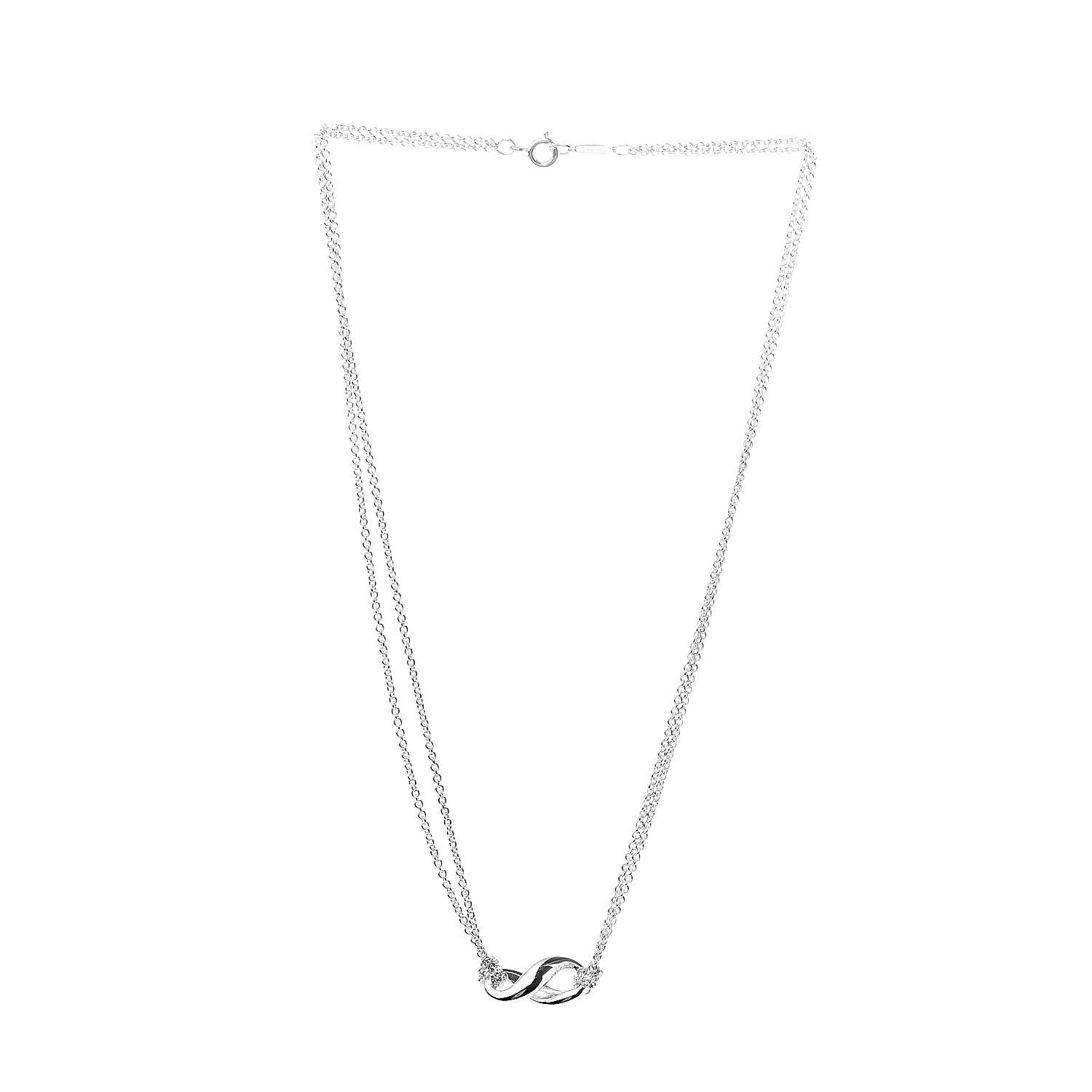 Tiffany Sterling Silver Figure 8 Pendant Necklace 3 of 6