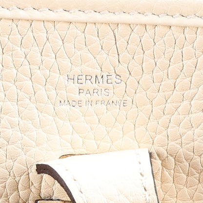 Hermes Taurillon Clemence Evelyne 23 Poche III Cream 6 of 10