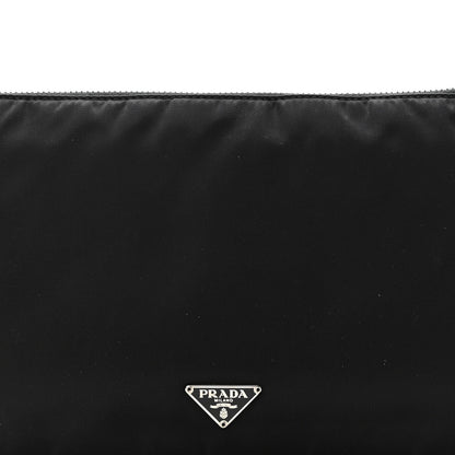 Prada Tessuto Nylon Calfskin Shoulder Bag Black Brown 7 of 9