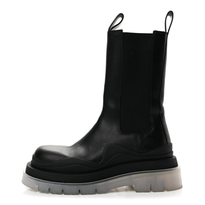 Bottega Veneta Calfskin The Tire Chelsea Boots 36 Black Transparent 1 of 9