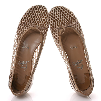 Christian Louboutin Mesh Patent Calfskin Sweetie Jane Flats 37.5 Lionne 2 of 8