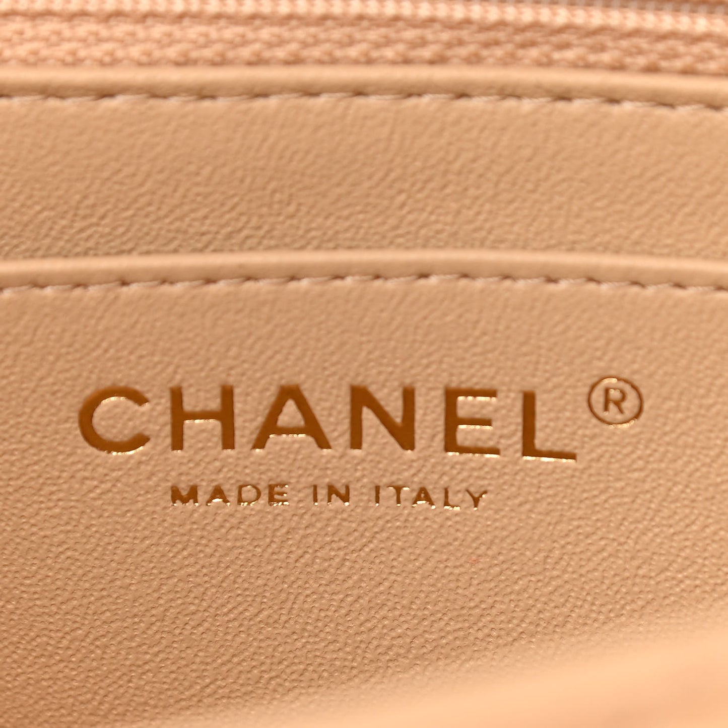 Lambskin Quilted Mini Rectangular Flap Beige