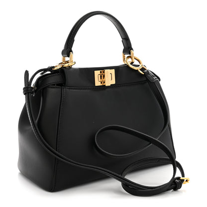 Fendi Nappa Mini Peekaboo Iconic Satchel Black 3 of 10