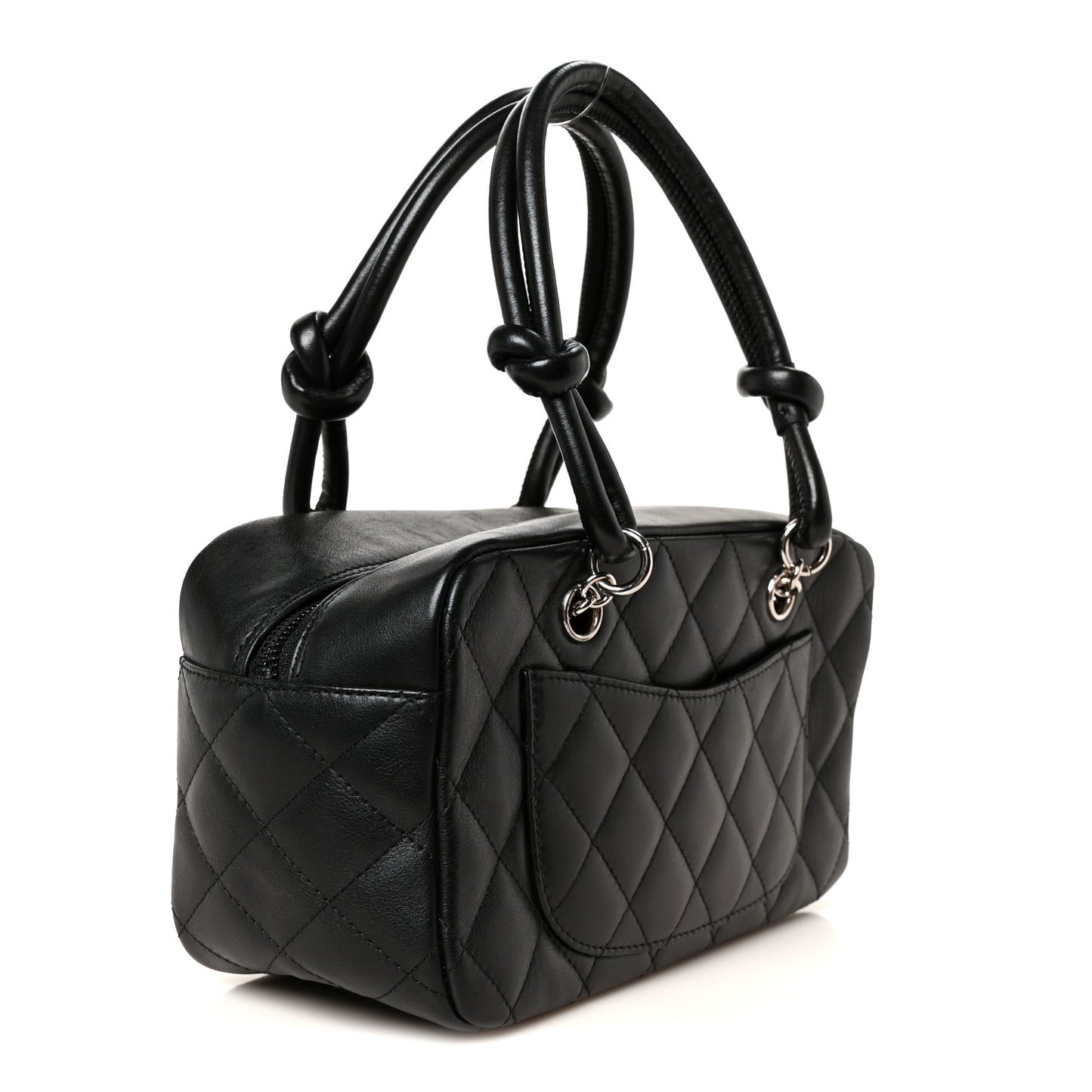 Calfskin Quilted Small Cambon Bowler Black