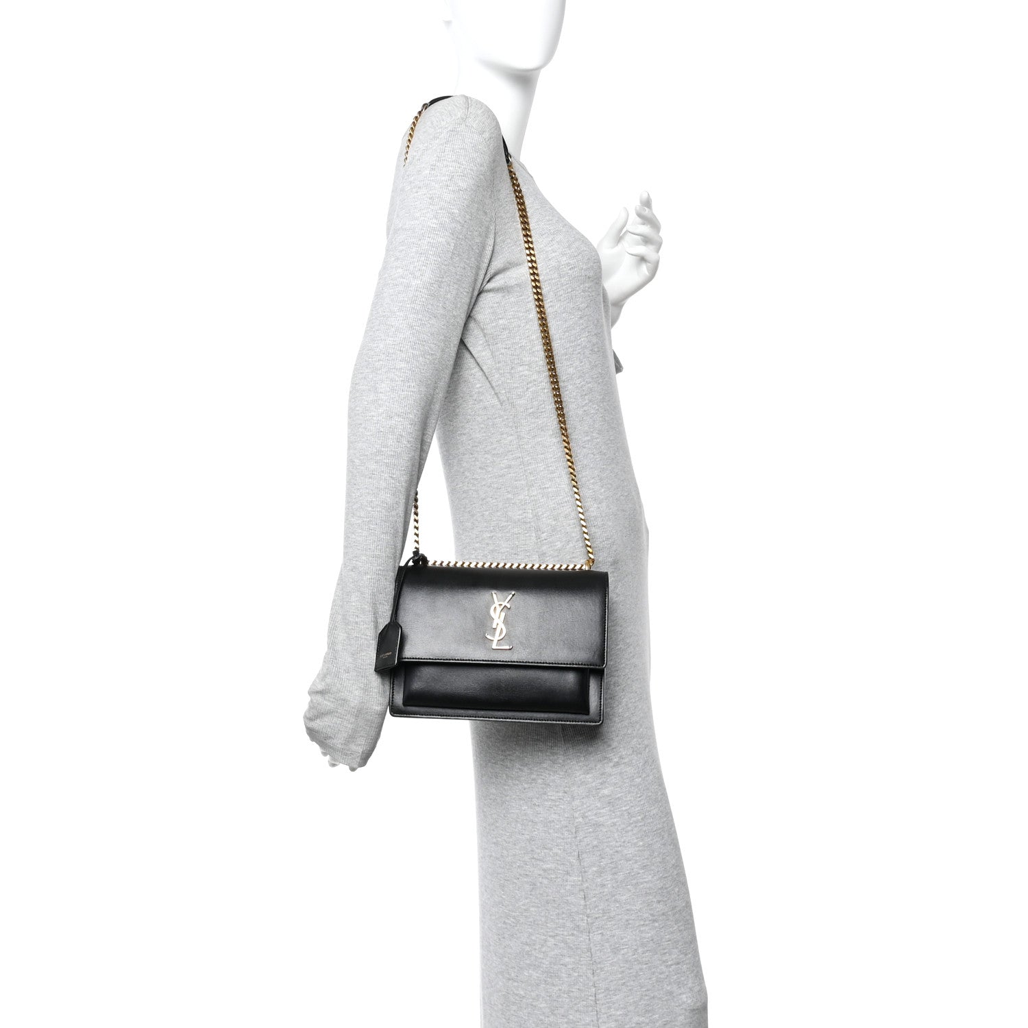 Saint Laurent Calfskin Medium Monogram Sunset Black 2 of 9