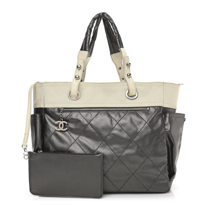 Chanel Coated Canvas Quilted Large Paris Biarritz Tote Silver 1 of 18